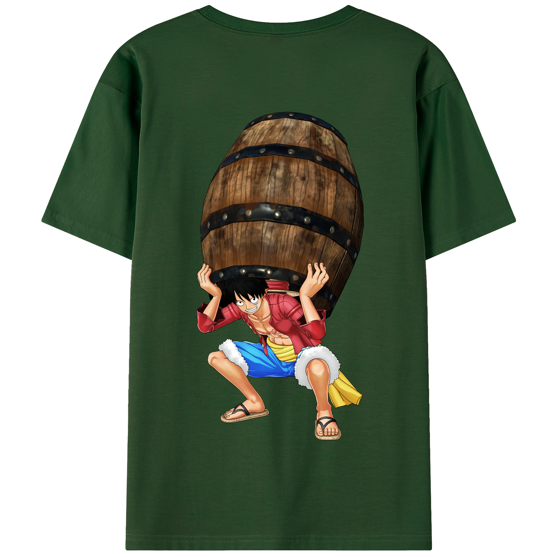 ワンピース モンキー・D・ルフィ ONE PIECE Monkey D. Luffy 綿100％半袖Tシャツ（背面プリント）